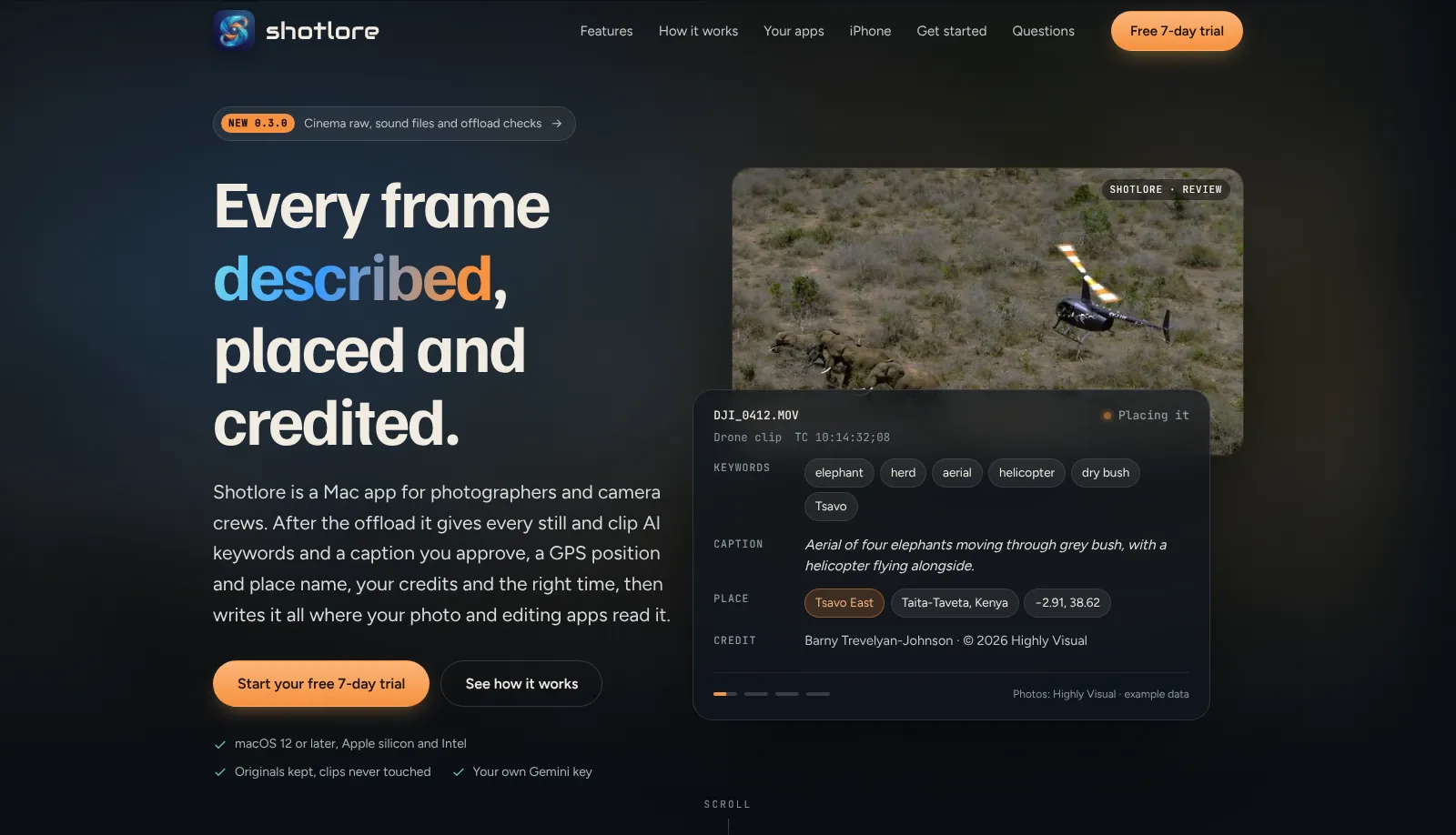 Shotlore — screenshot of the live platform